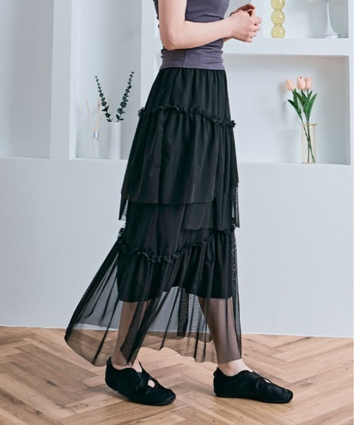 ロング スカート インナー付き チュールスカート : ZOZOTOWN Yahoo!店