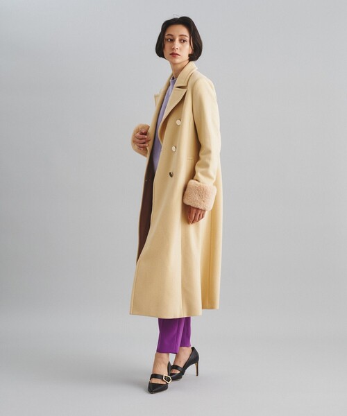 【未使用】グレースコンチネンタル ウールコート リバーシブル 36 GRACE CONTINENTAL（グレースコンチネンタル） コート 36 イエロー