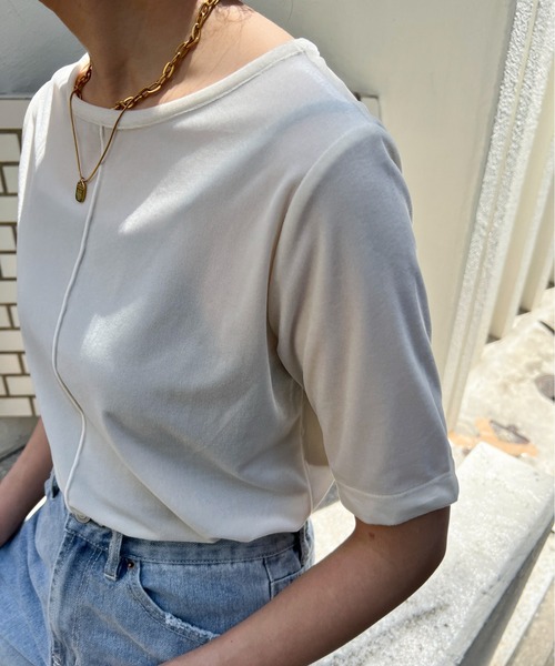 「feepur」 半袖Tシャツ MEDIUM ネイビー レディース