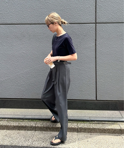 「feepur」 半袖Tシャツ MEDIUM ネイビー レディース