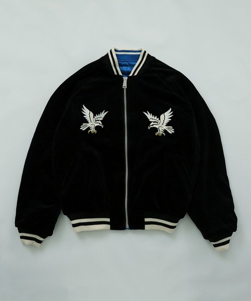 ALPHA」 スカジャン MEDIUM ブラック メンズALPHA INDUSTRIES