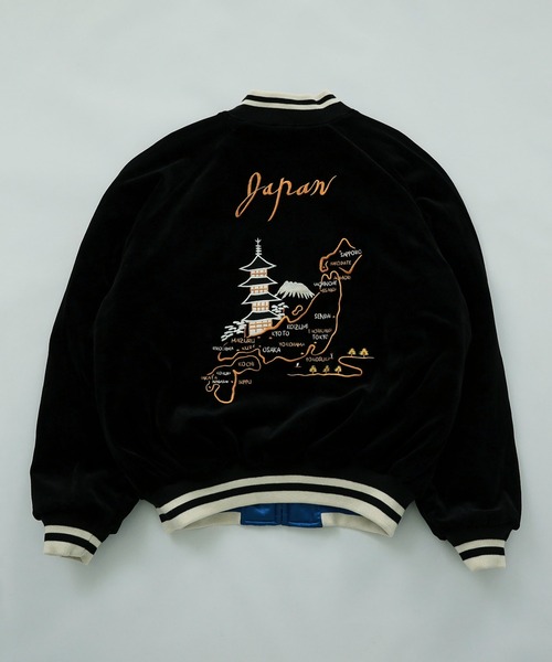 ALPHA」 スカジャン MEDIUM ブラック メンズALPHA INDUSTRIES