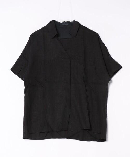 ブラウス シャツ リネン混シャツBL レディース