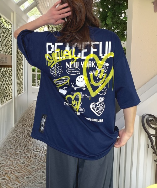 Candlestick tシャツ レトロ ポップ ストリート ワイド