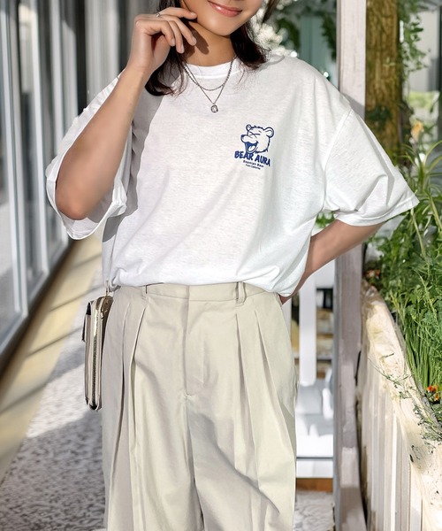 Candlestick tシャツ レトロ ポップ ストリート ワイドシルエット 半袖