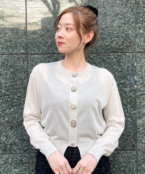 le.coeur blanc カーディガン TORRAZZO DONNAビジュー釦カーデ