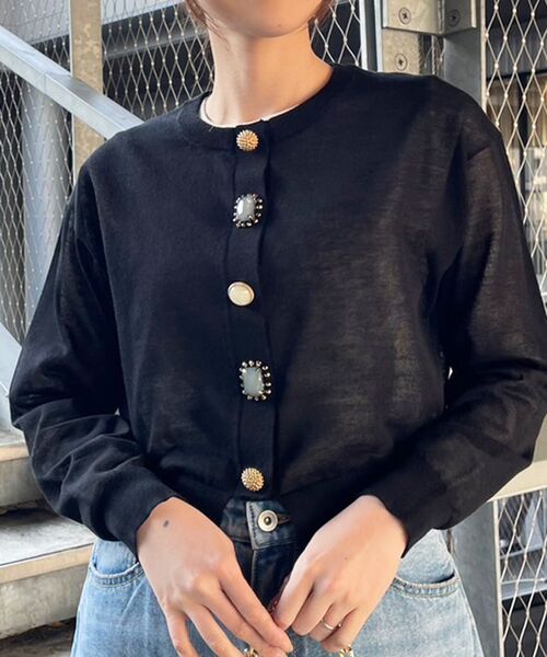 TORRAZZO DONNAビジューカーディガン torrazzo donna（トラッゾドンナ）】ビジューカーディガン