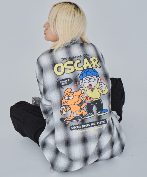 WEGO（ウィゴー） シャツ WEGO/イラストオンブレチェックシャツ メンズ 