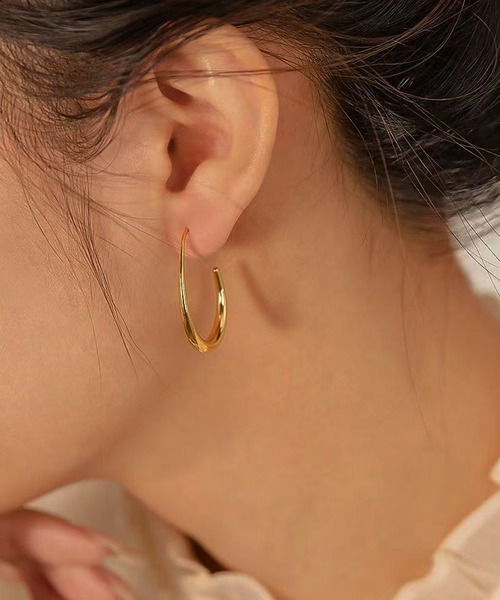 024e【ぷっくり】ピアス 金属アレルギー対応 しずく 雫 シルバー