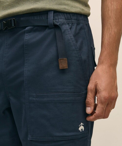 刺繍入りコットンキャンバスカーゴショーツ BROOKS BROTHERS パンツ ストレッチコットンキャンバス