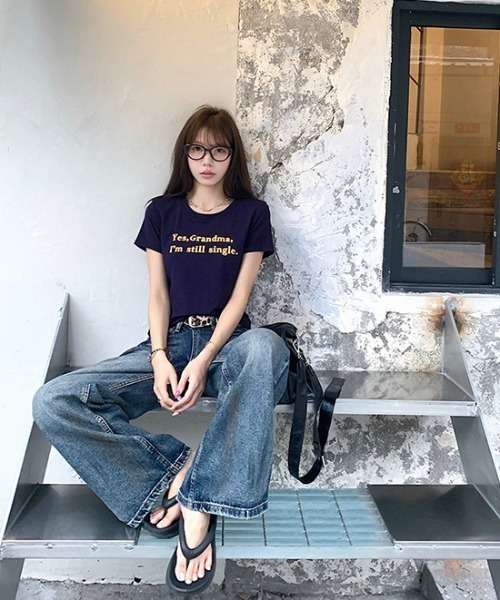 Tシャツ Keystone Snacks 企業ロゴ 半袖 イエロー Lサイズ レディース 古着 ストリート Y2K DEVICE（デバイス） tシャツ シンプル 英字 ロゴ プリント 韓国