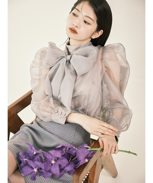 Lily Brown◆長袖ブラウス/FREE/コットン/GRN/LWFB231239 Lily Brown(リリーブラウン) / 長袖ブラウス/FREE/コットン/GRN