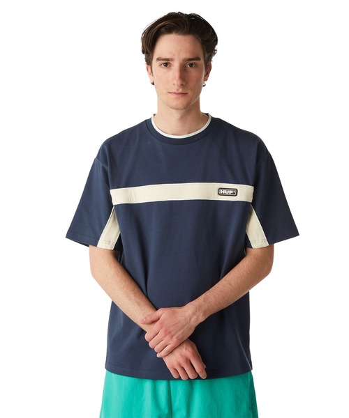 関税込み♪【HUF】Interstate Boxy ロゴ ★ 半袖 ニット Tシャツ HUF tシャツ INTERSTATE KNIT BOXY TOP / 半袖 トップス メンズ