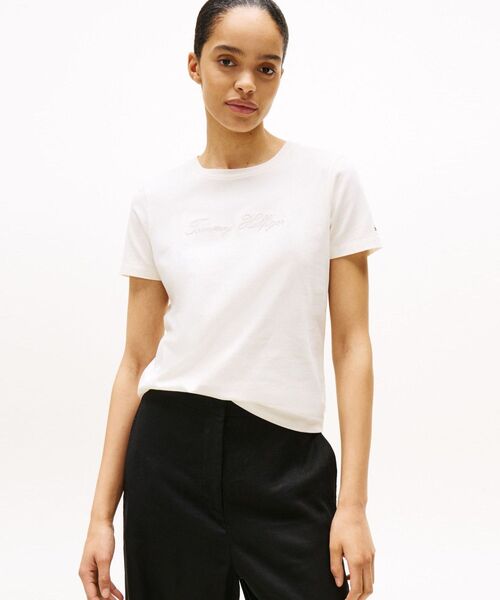 tシャツ ルレックススクリプトクルーネックショートスリーブTシャツ レディース