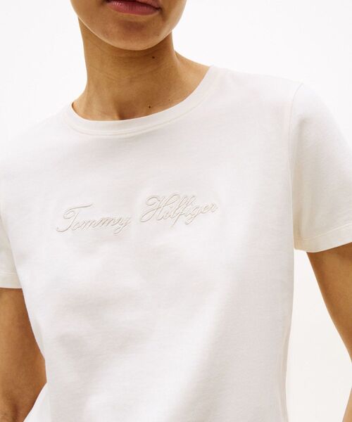 tシャツ ルレックススクリプトクルーネックショートスリーブTシャツ レディース TOMMY HILFIGER tシャツ ルレックススクリプトクルーネック