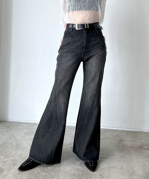 ■美品■A.P.C. アーペーセー ≪JEAN GLORIA INDIGO DELAVE≫ デニムパンツ ジーンズ セミフレアパンツ レディース サイズ28 コットン ボタンフライ インディゴ ネイビー ブランド古着 【中古】20240305/GP4433 □美品□A.P.C. アーペーセー ≪JEAN GLORIA INDIGO DELAVE