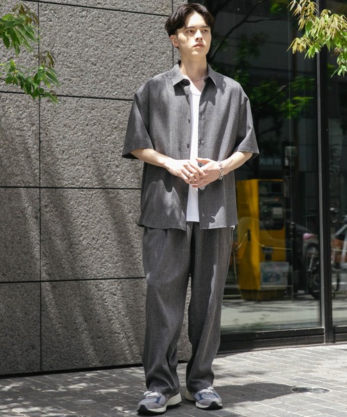 PGG グレー ショートスリーブシャツ Regen Glanz シャツ cropped short sleeve shirt/クロップドショート