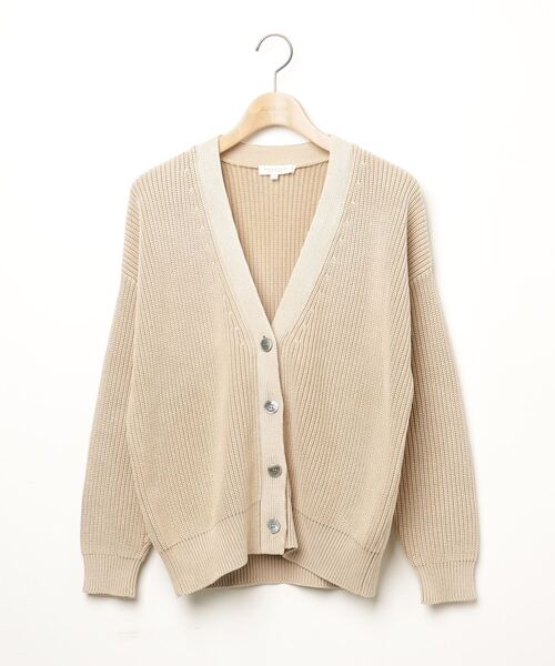 「DEMYLEE」 ニットカーディガン X-SMALL ベージュ レディース
