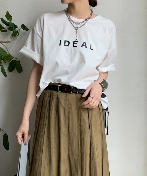 tシャツ 「WEB限定」サイドファスナーIDEALロゴTEE レディース
