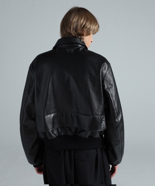Y-3 ブルゾン アウター LEATHER BOMBER JACKET メンズ : ZOZOTOWN