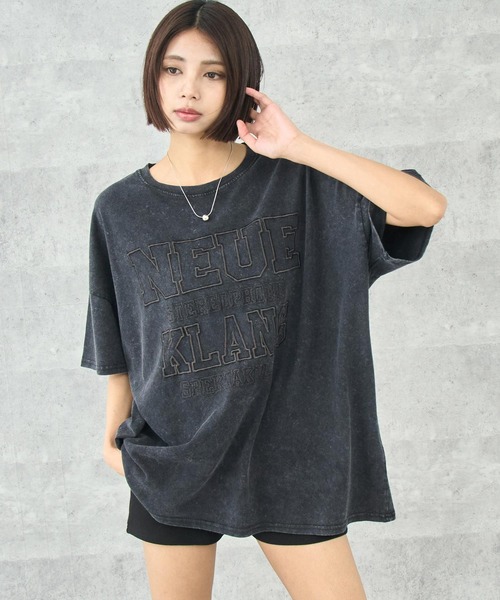 ANAP（アナップ） tシャツ ケミカルウォッシュ 刺繍ロゴ ビッグTシャツ