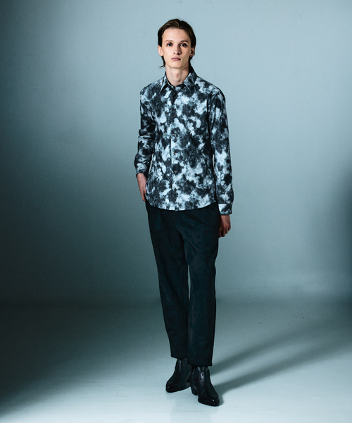 5351 POUR LES HOMMES シャツ クラウドプリント ストレッチ ジャージー