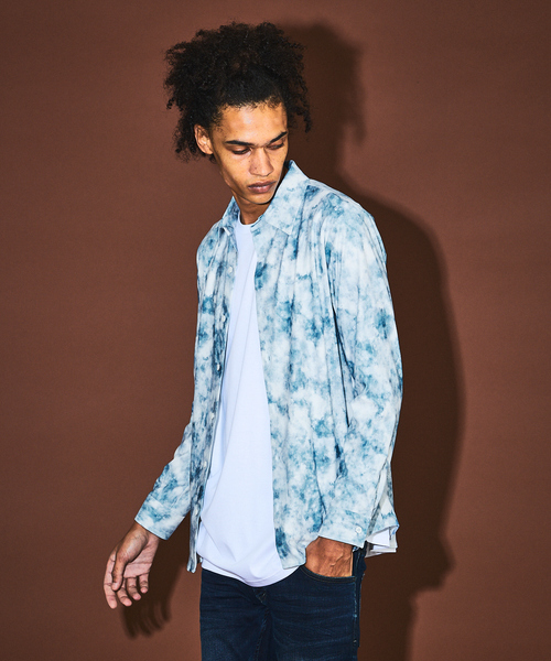 5351 POUR LES HOMMES シャツ クラウドプリント ストレッチ ジャージー 