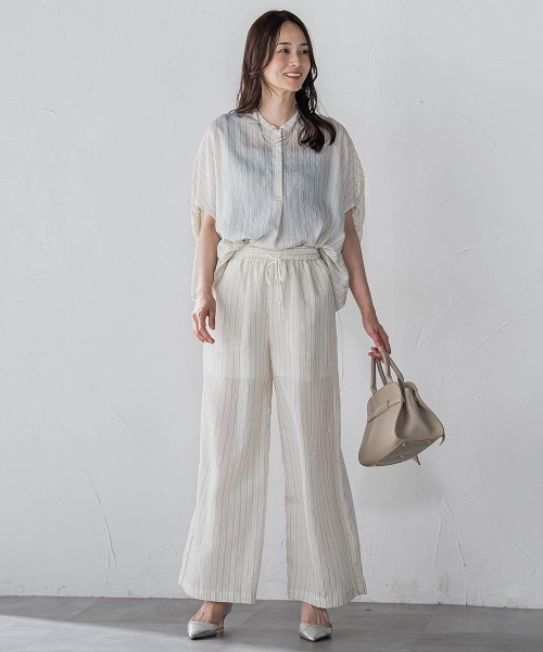 ロートレアモン（LAUTREAMONT）/【WEB限定】キュプラTRストライプパンツ LAUTREAMONT（ロートレアモン） パンツ 「WEB限定」キュプラTR