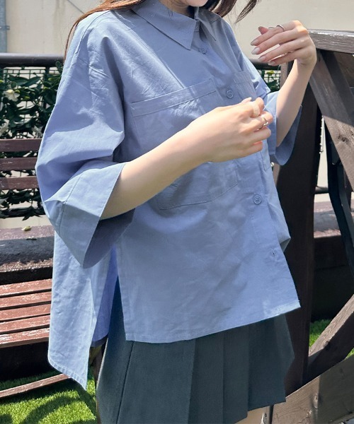 ReRe ブラウス シャツ 前後差丈シャツブラウス レディース : ZOZOTOWN