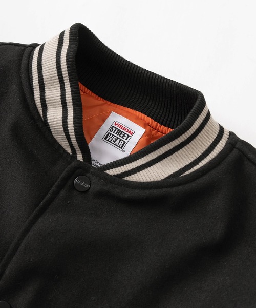 「VISION STREET WEAR」 スタジャン M ブラック メンズ_画像4