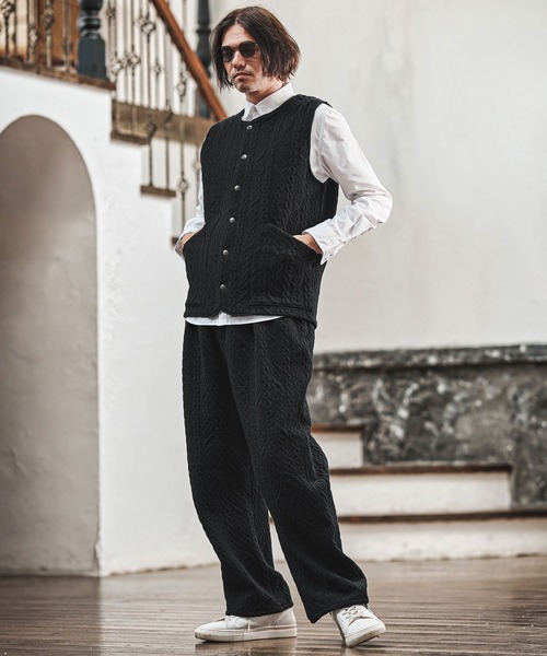 CAMBIO（カンビオ） ベスト ジレ mcg3696- ストレッチケーブル