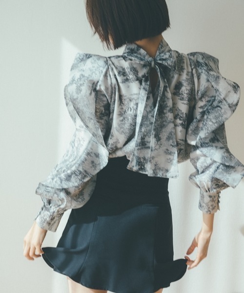 SNIDEL（スナイデル） 長袖ブラウス FREE ネイビー レディース