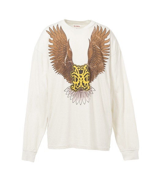 KAMIYA tシャツ KMY Eagle” Distressed L/S T-shirt メンズ : ZOZOTOWN