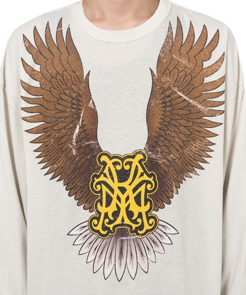 KAMIYA tシャツ KMY Eagle” Distressed L/S T-shirt メンズ : ZOZOTOWN