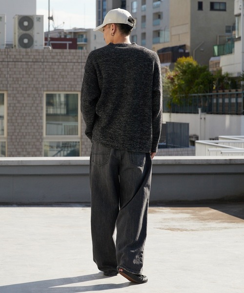 Theater code セーター ニット Rib knit Henley neck knit sweater/畦