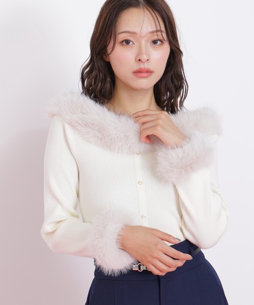 JILL by JILLSTUART ファーポケットニット ジルバイジルスチュアート JILL by JILLSTUART フェイクファーポケット