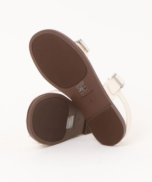 「CHARLES & KEITH」 フラットサンダル 26.5cm クリーム レディース_画像2