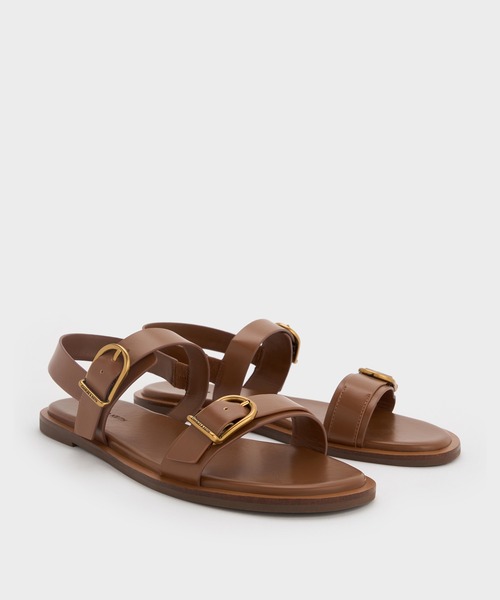 「CHARLES & KEITH」 フラットサンダル 26.5cm クリーム レディース_画像3