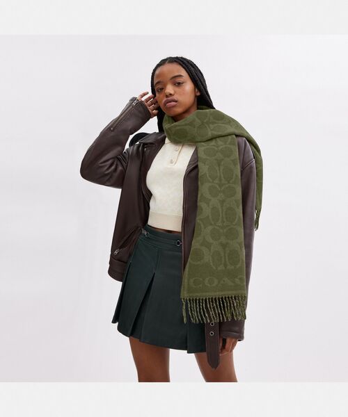 COACH（コーチ） マフラー ストール リバーシブル シグネチャー