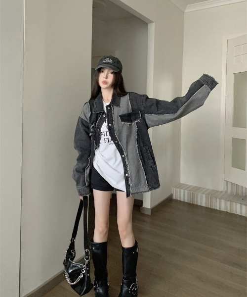 VIBGYOR デニムジャケット gジャン 「LAMPOON」リメイクデニム