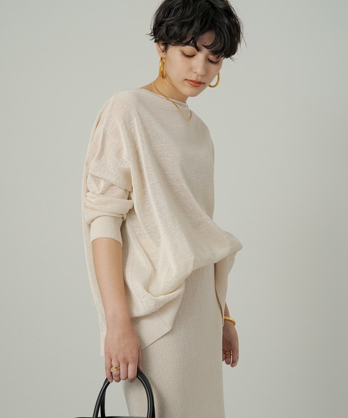 Loungedress（ラウンジドレス） 長袖ニット FREE アイボリー