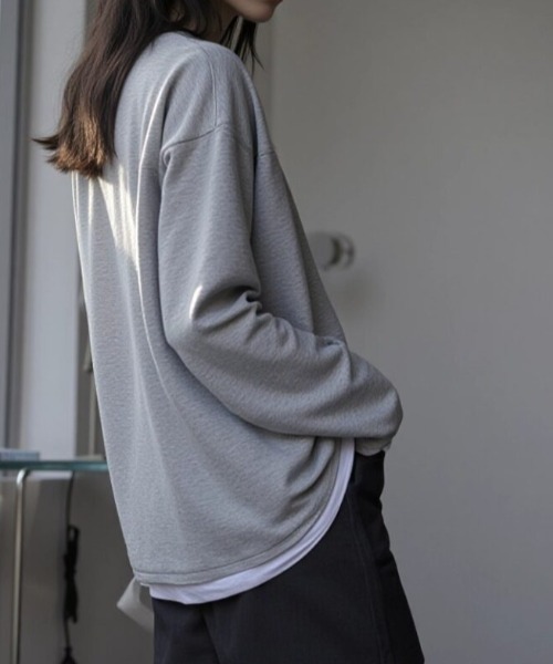cammie tシャツ フロントボタンレイヤードオーバーサイズロンT