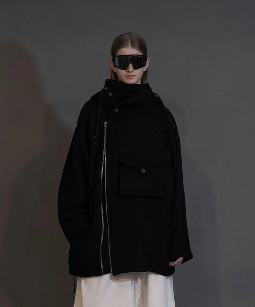 ミリタリージャケット モッズコート 「my beautiful landlet」 BISHU WOOL OVERSIZED HOOD BLOUSONの画像