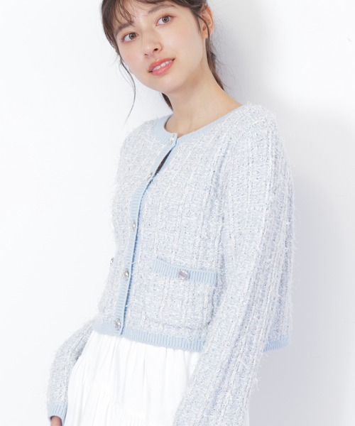 JILL STUART 22AW ジョアンニットツイードニット カーディガン F JILL by JILL STUART（ジルバイジルスチュアート） ニット セーター