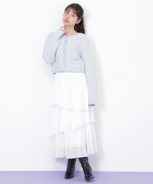 JILL STUART 22AW ジョアンニットツイードニット カーディガン F JILL by JILL STUART（ジルバイジルスチュアート） ニット セーター