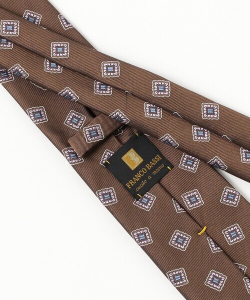 BEAMS F（ビームスF） ネクタイ FRANCO BASSI / シルク 小紋柄 ジャ