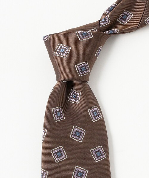 BEAMS F（ビームスF） ネクタイ FRANCO BASSI / シルク 小紋柄 ジャ