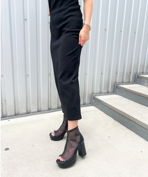 「R&E」 ブーツ LL ブラック レディース_画像3