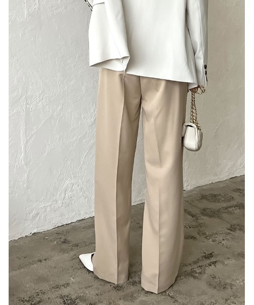 「Re:EDIT」 スラックス LARGE ベージュ レディース_画像2