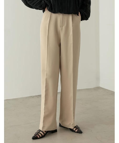 「Re:EDIT」 スラックス LARGE ベージュ レディース_画像4